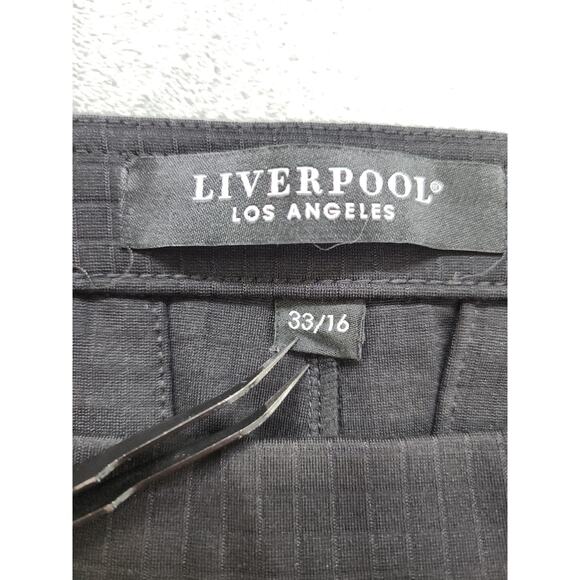 NEW Liverpool Tyler Straight Leg Textured Knit Trouser Pants Size 33/16 Black - Picture 6 of 14